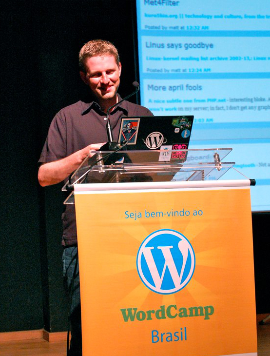 Matt Mulleweg em seu primeiro WordCamp